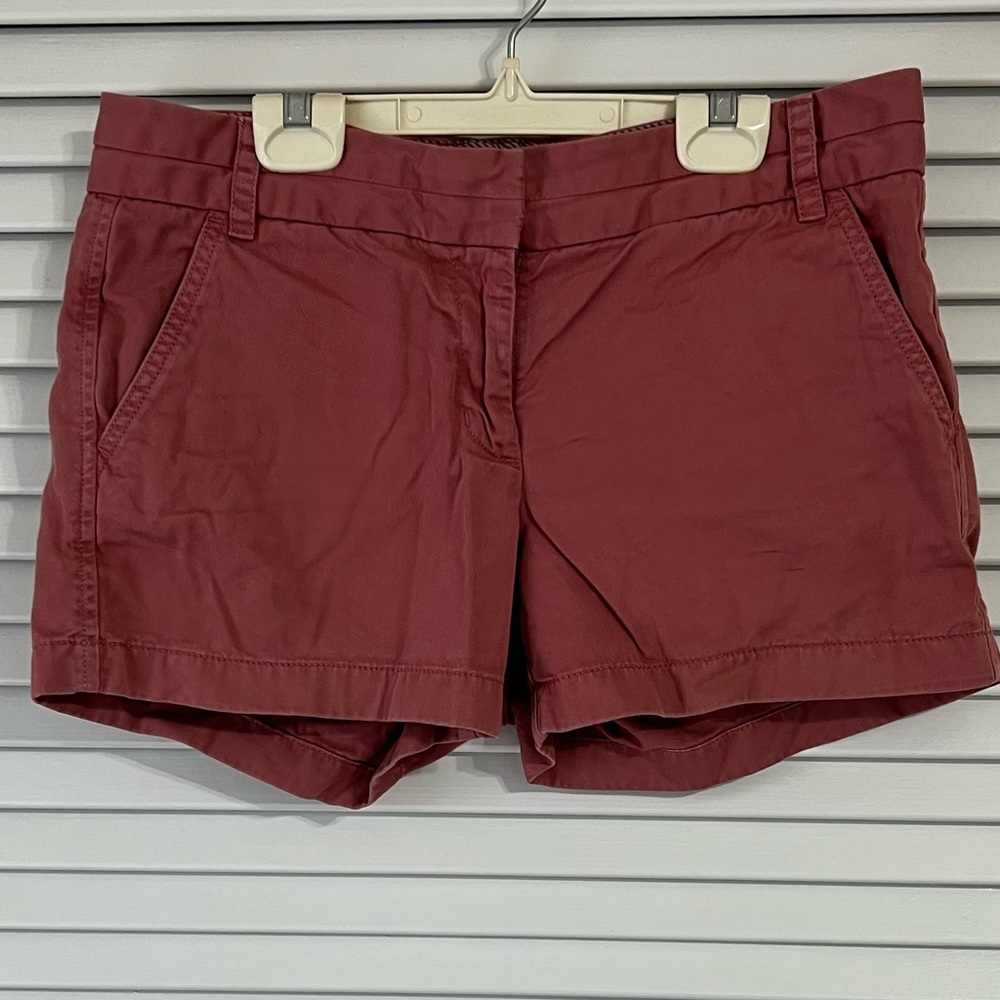 J Crew CHINO shorts. Burnt red color. Size 4